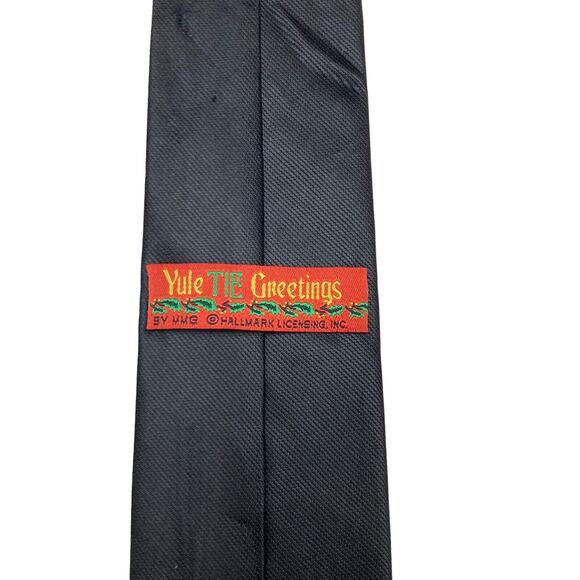 Hallmark Yule Tie Greetings Snowflakes Holiday Novelty Vintage Necktie - Picture 4 of 7